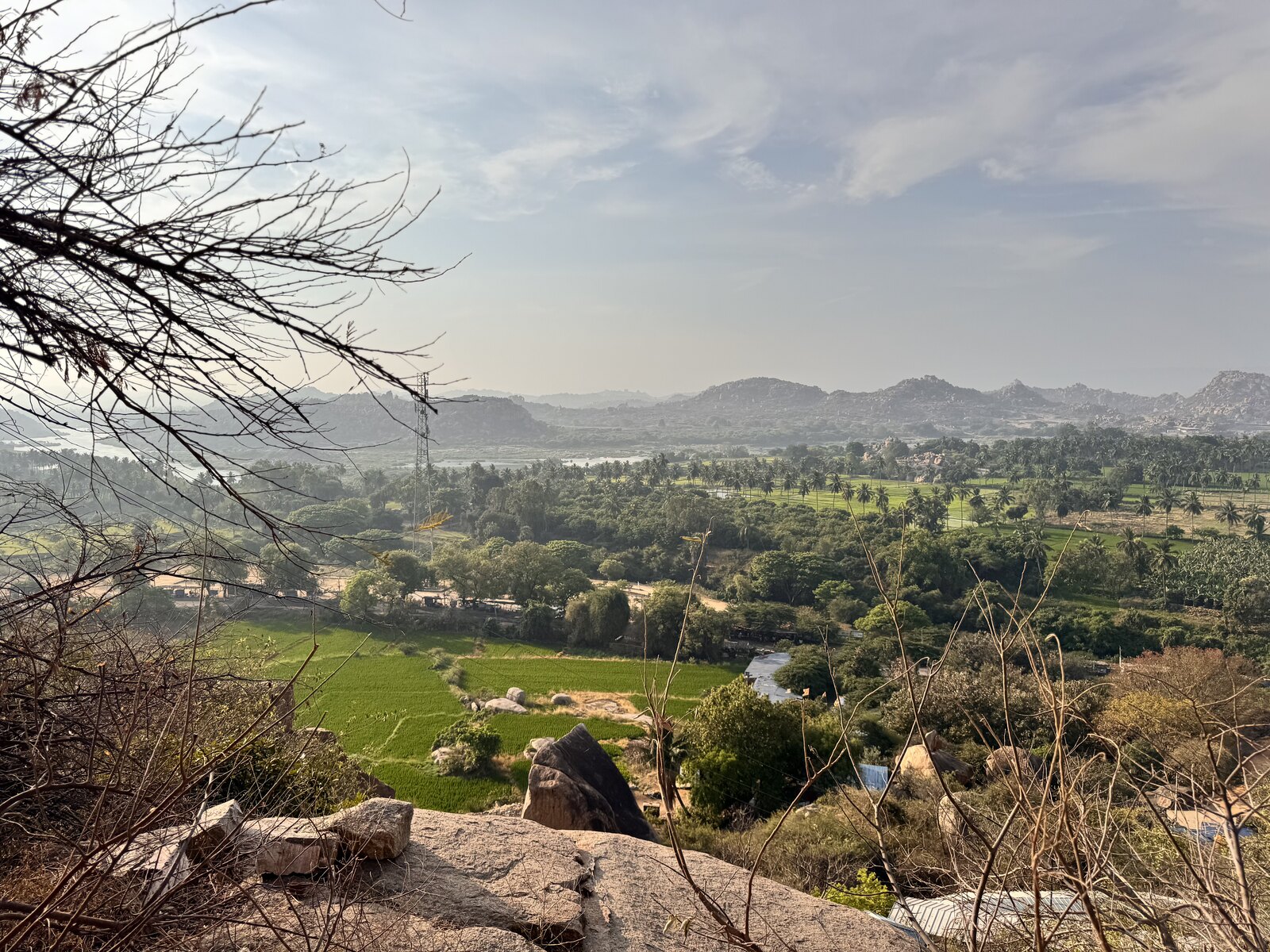 Fields and boulder hills seen during the climb